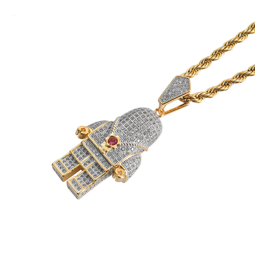 Luxury Moissanite Bling Iced Out Cute Astronaut Spaceman Pendant Diamond Studded Hip Hop Drip Trendy Necklace Pass the diamond tester