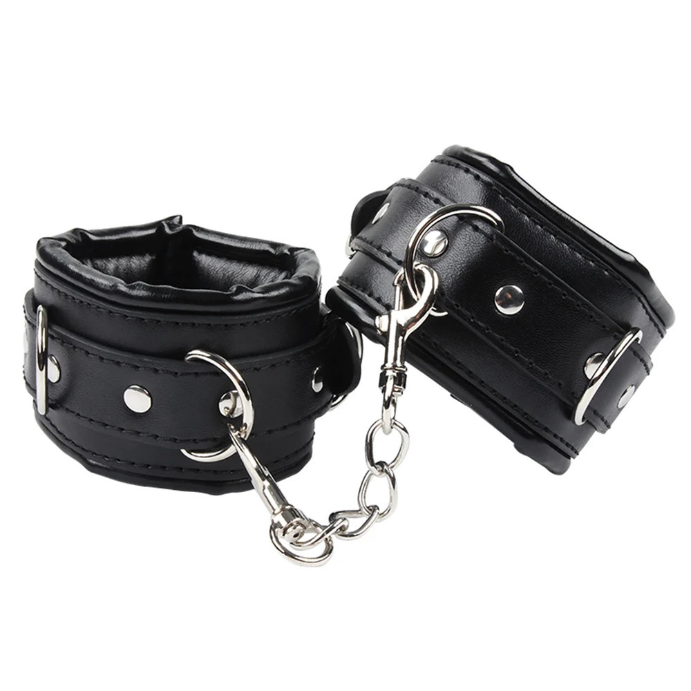 Soft Sponge Lining Hand Cuff Ankle Cuff BDSM Bondage Kinky Wirst Cuff Slave Restraints Fetish Shackles With Chain Adult Game Toy 250624
