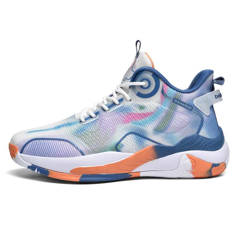 8877-Boys High Top New Style Basketball Shoes Chinese Breathable Anti-slip Outdoor Sneakers Fitness Running Training Sneakers