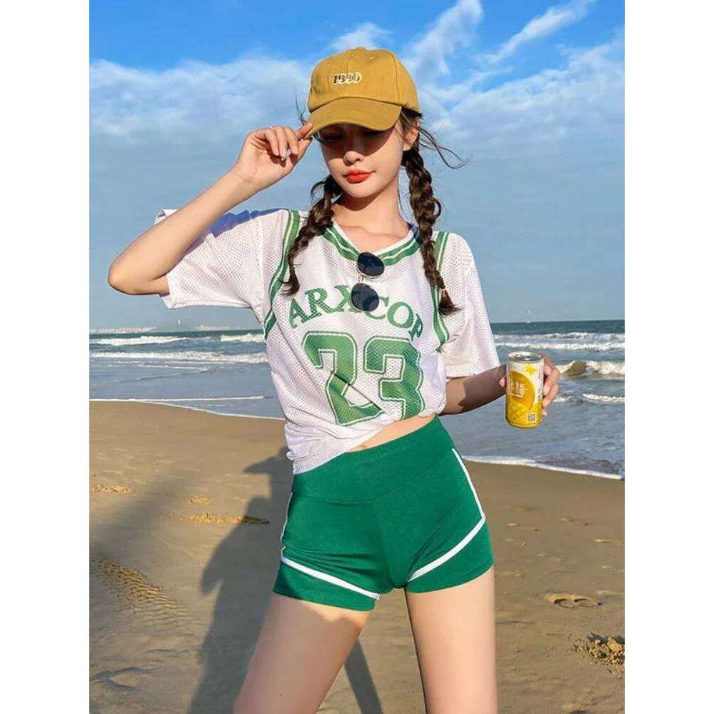 Badypczd Athletics Swimwear Ladies Split 3 Piece Girl Conservative Cover Belly Hot Spring Junior High School Students Swimsuit