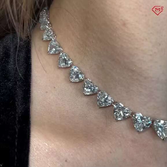 5mm Popular Tennis Chain 925 Sterling Silver Perfect Heart Cut Vvs Moissanite Tennis Chain for Women