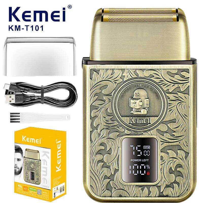 KEMEI Professional Electric Digital Mini Men's Shaver USB Charging Long Lasting LCD Display Hair Clipper Km-T101