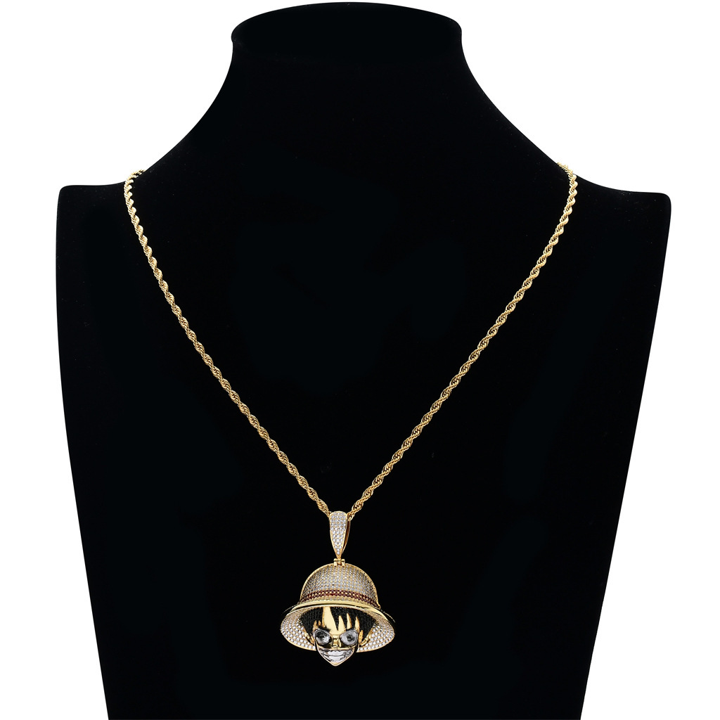 Luxury Moissanite Jewelry One Piece Luffy Pendant Hip Hop Iced Out Necklace Pass the diamond tester