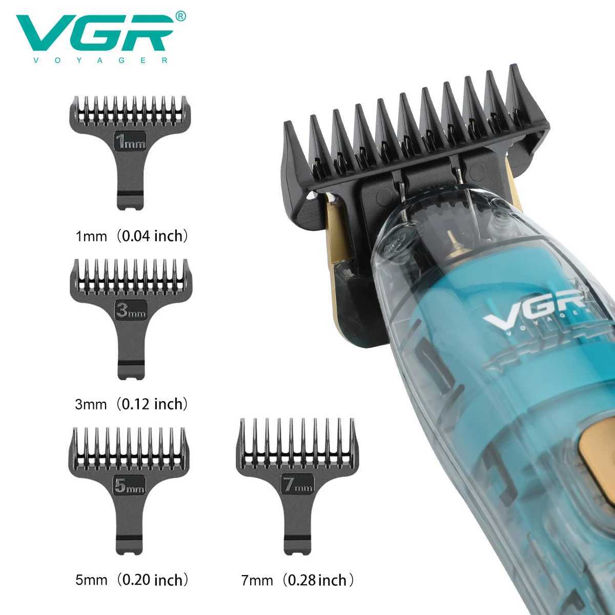 VGR Hair Trimmer Cordless Hair Cutting Machine Rechargeable Hair Clipper Professional Clipper Transparent Trimmer for Men V-961 XJ250624