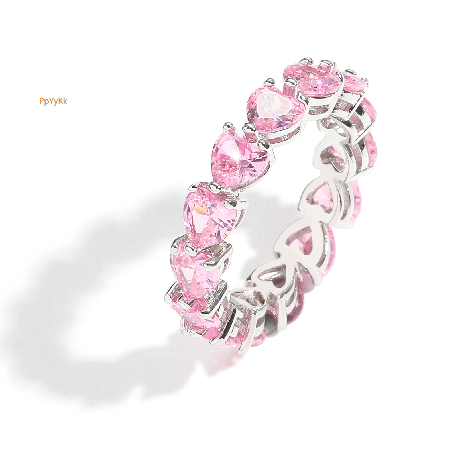 New Arrival Heart-Shaped Pink Moissanite Ring Bling Bling Unique Couple Rings with Heart-Shaped Moissanite for Both Men and Women Pass the diamond tes