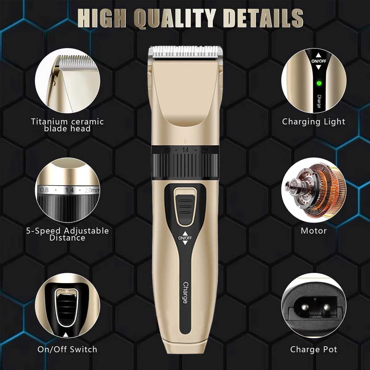 Home Electric Hair Clipper Set Low Noise and Long Battery Life Hair Trimmer USB Rechargeable Shaver and Hair Cutting Tool.XJ250624