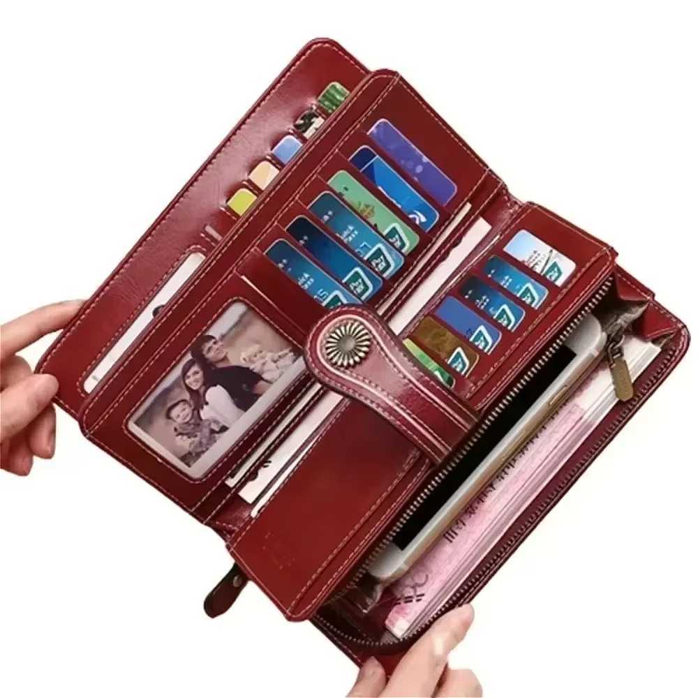 High Quality Women Wallet Anti-theft Leather Wallets For Women Lg Zipper Large Ladies Clutch Bag Female Purse Card HolderXJ250624