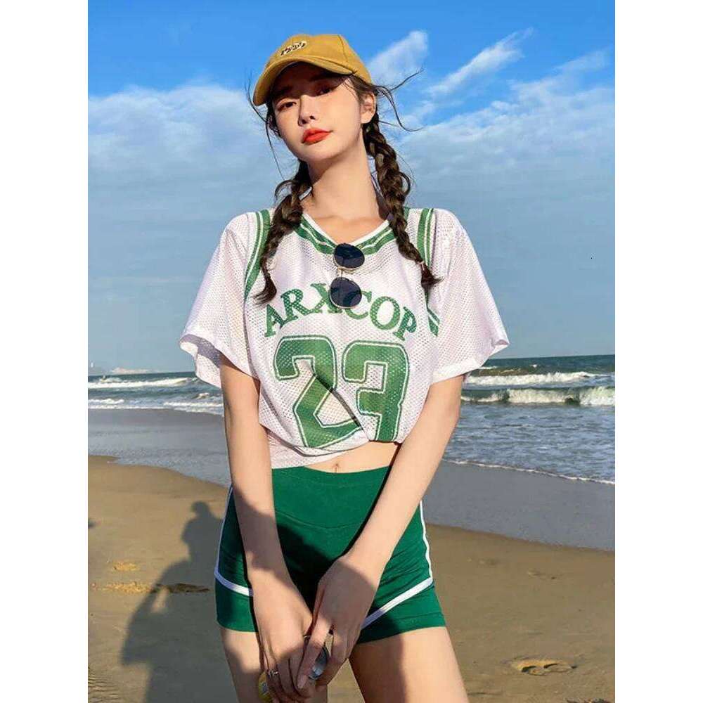 Badypczd Athletics Swimwear Ladies Split 3 Piece Girl Conservative Cover Belly Hot Spring Junior High School Students Swimsuit