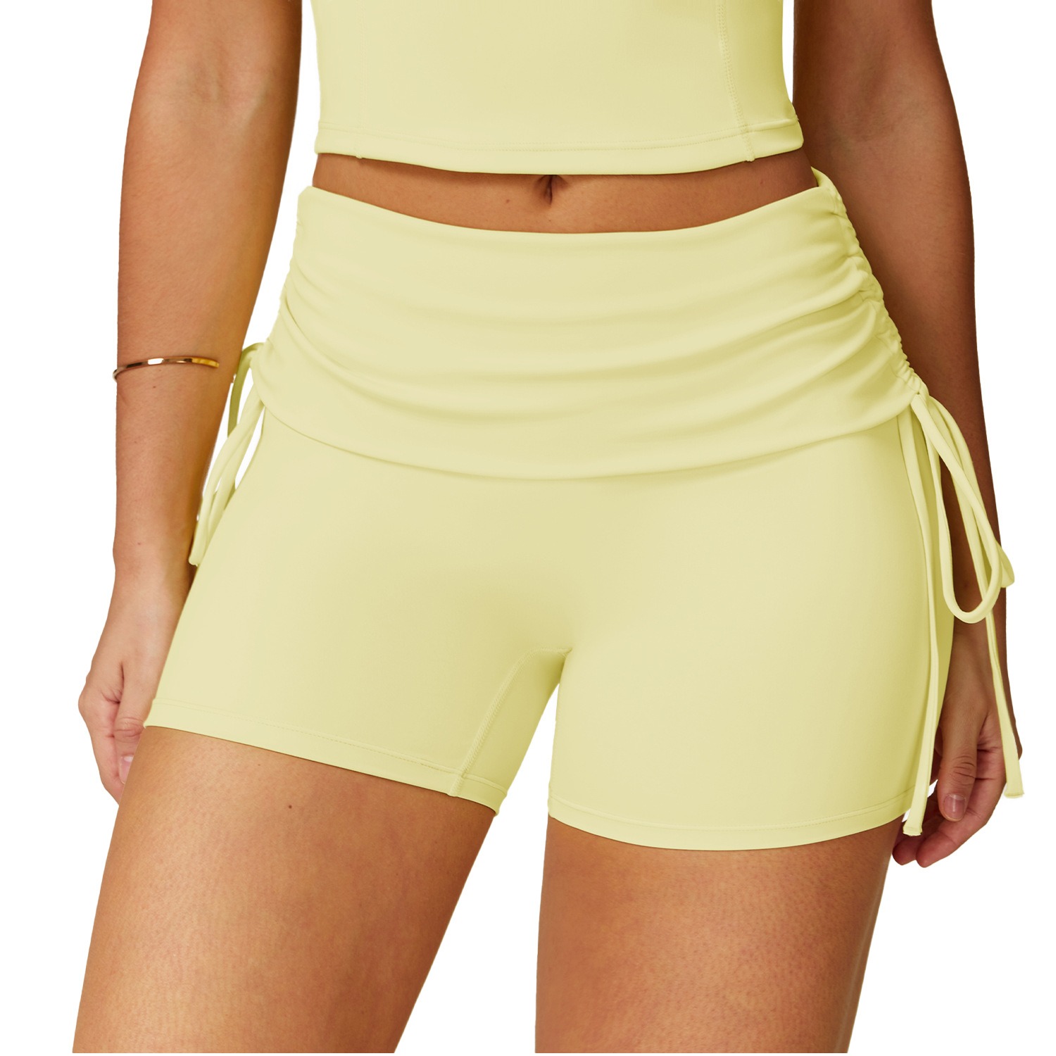 Womens Yoga Shorts with Drawstring Waistband - Tight Fit for Fitness & Casual Wear short