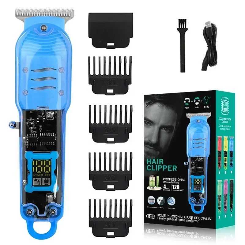 Hair Cut Machine Rechargeable Hair Clippers Transparent Professional Clippers Electric Hair Trimmers Shaver for Men Cordless XJ250624