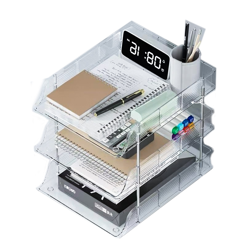 practical threelayer transparent shelf to improve desktop space utilization