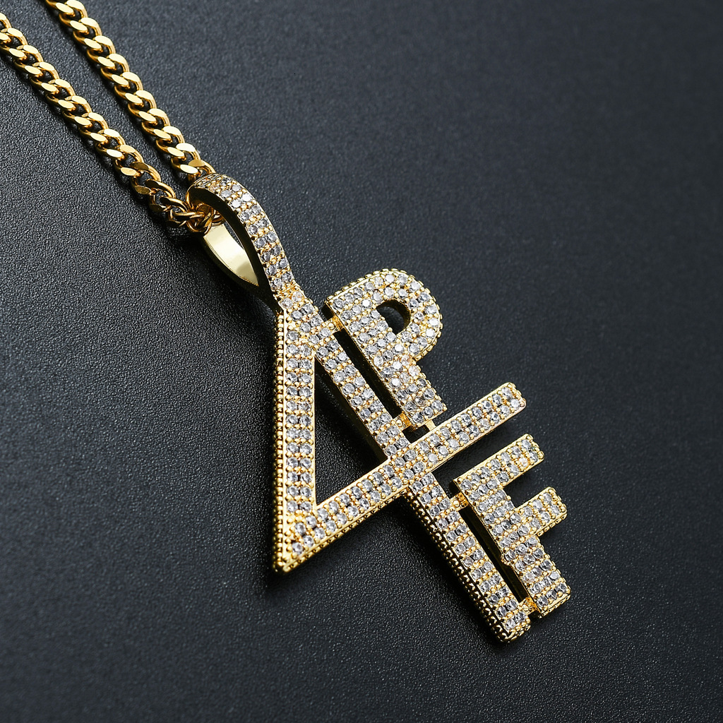 Luxury Moissanite Necklace Hip Hop Number Letter Pendant Street Dance Iced Out Trendy Accessory Pass the diamond tester