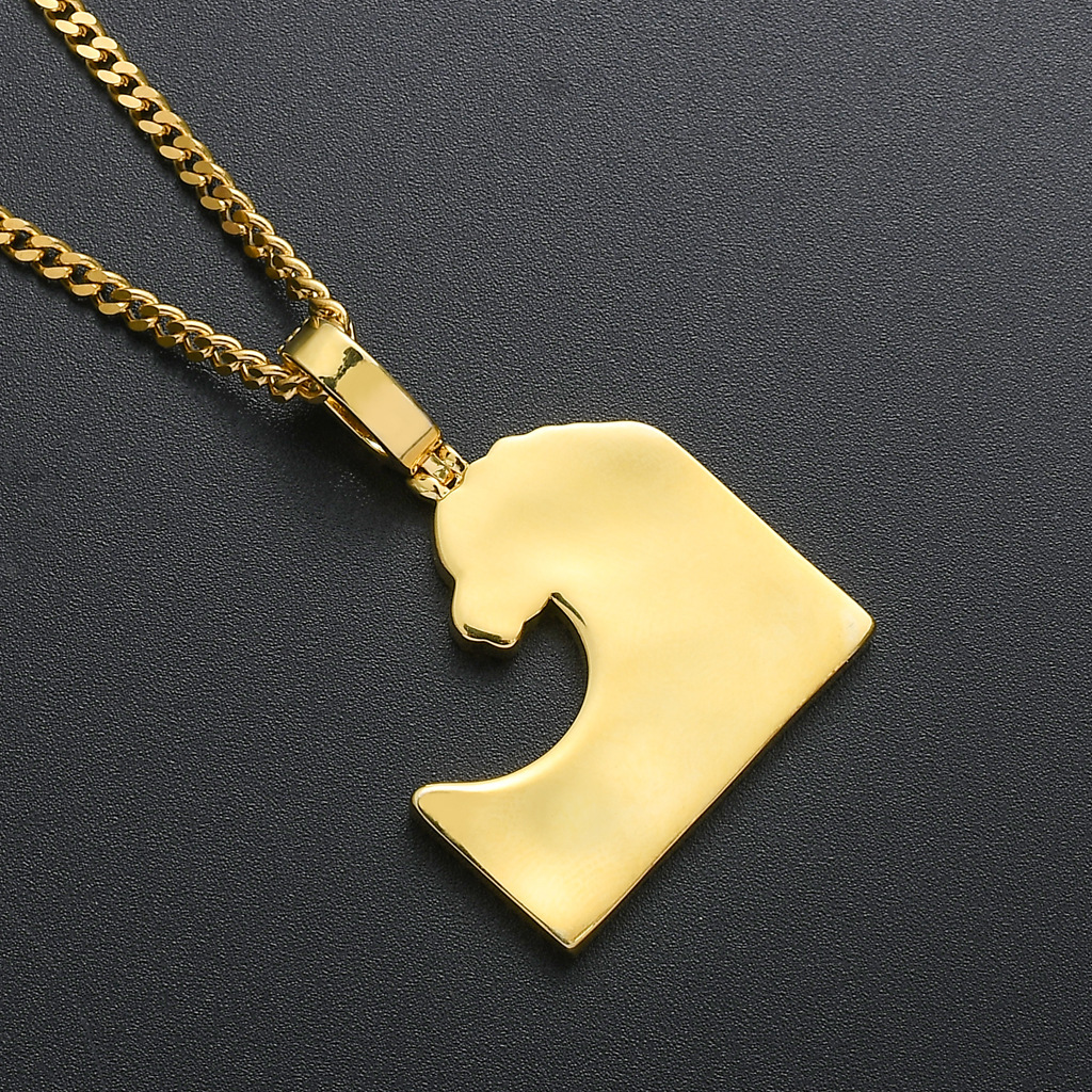 Luxury Moissanite Bling Iced Out Great Wave Kanagawa Colorful Diamond Studded Hip Hop Men's Trendy Necklace Accessory Pass the diamond tester