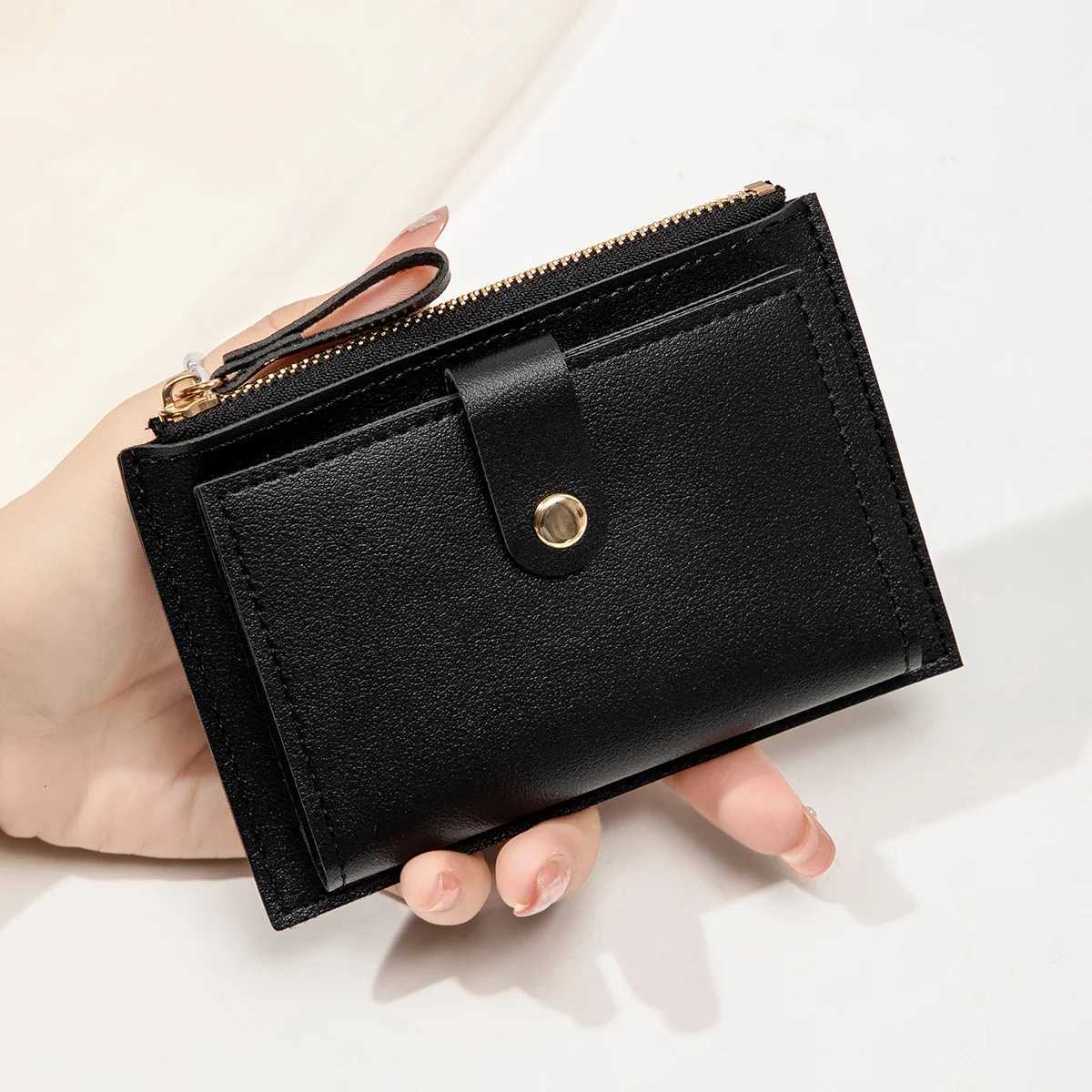Minimalist and reliable womens short card bag ultra-thin mini PU leather zero wallet womens holder wallet XJ250624