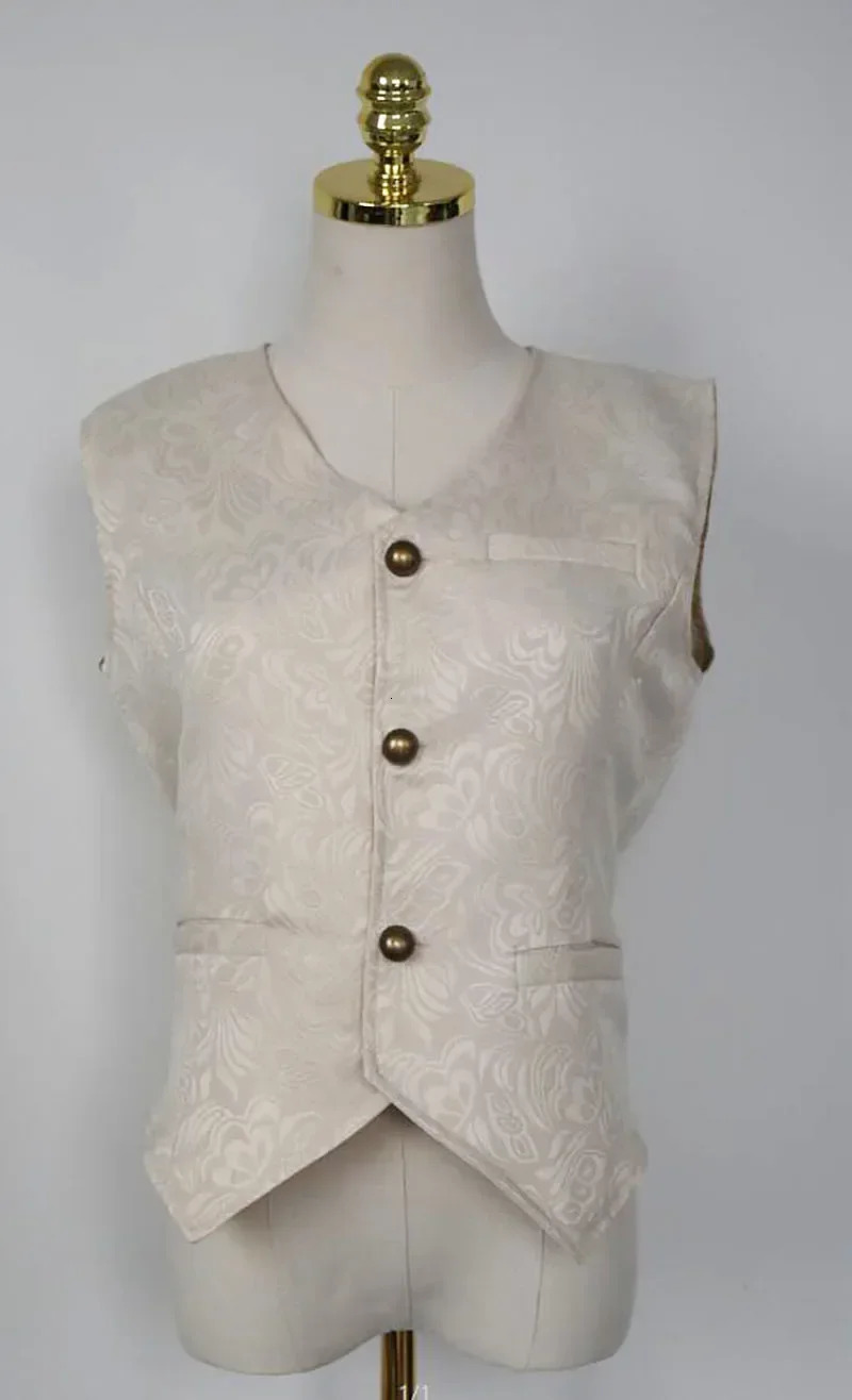 Adult Men Vintage Vest Waistcoat Victorian Black Steampunk Style Gothic Jacquard Swallow Top Costume For Mens Blazer Suit 250614CJ