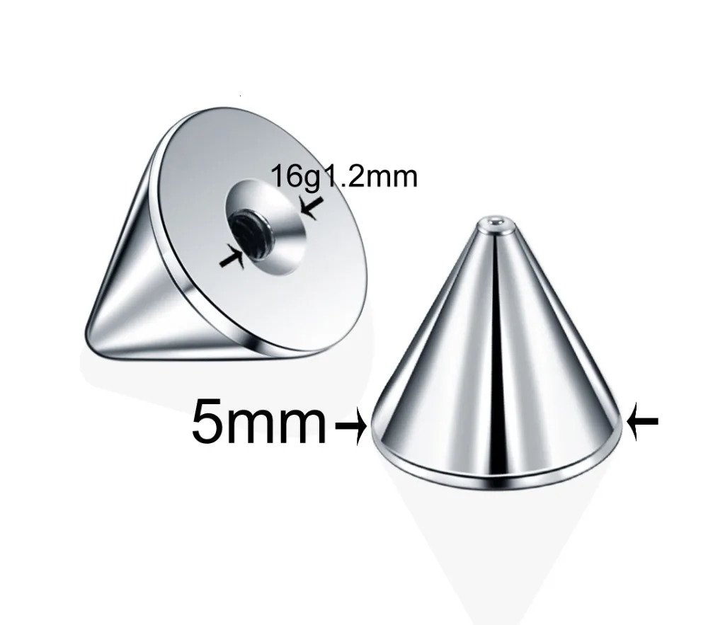 100Pcslot 16G 14G Steel Screw Cone Replacement Accessories Eyebrow Tongue Belly Piercing Lip Nose Septum Ring Body Jewelry 250613