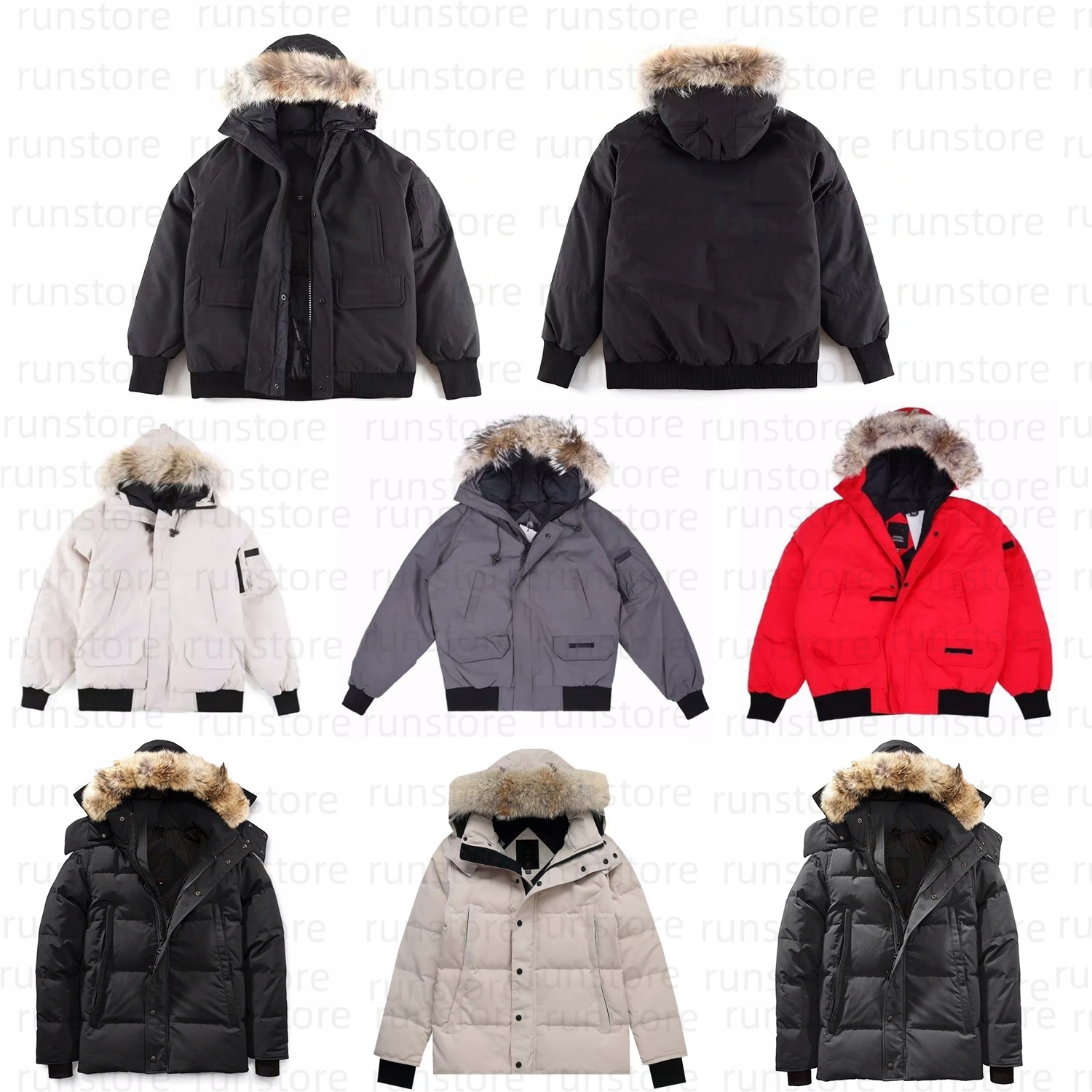 Men Down jacket Women Puffer jacket Chili wack Pilot Jacket Fur Hooded Winter Jacket Couple Real Fur Warm Big Parkas Female Thicken Parka Clothinng Coats