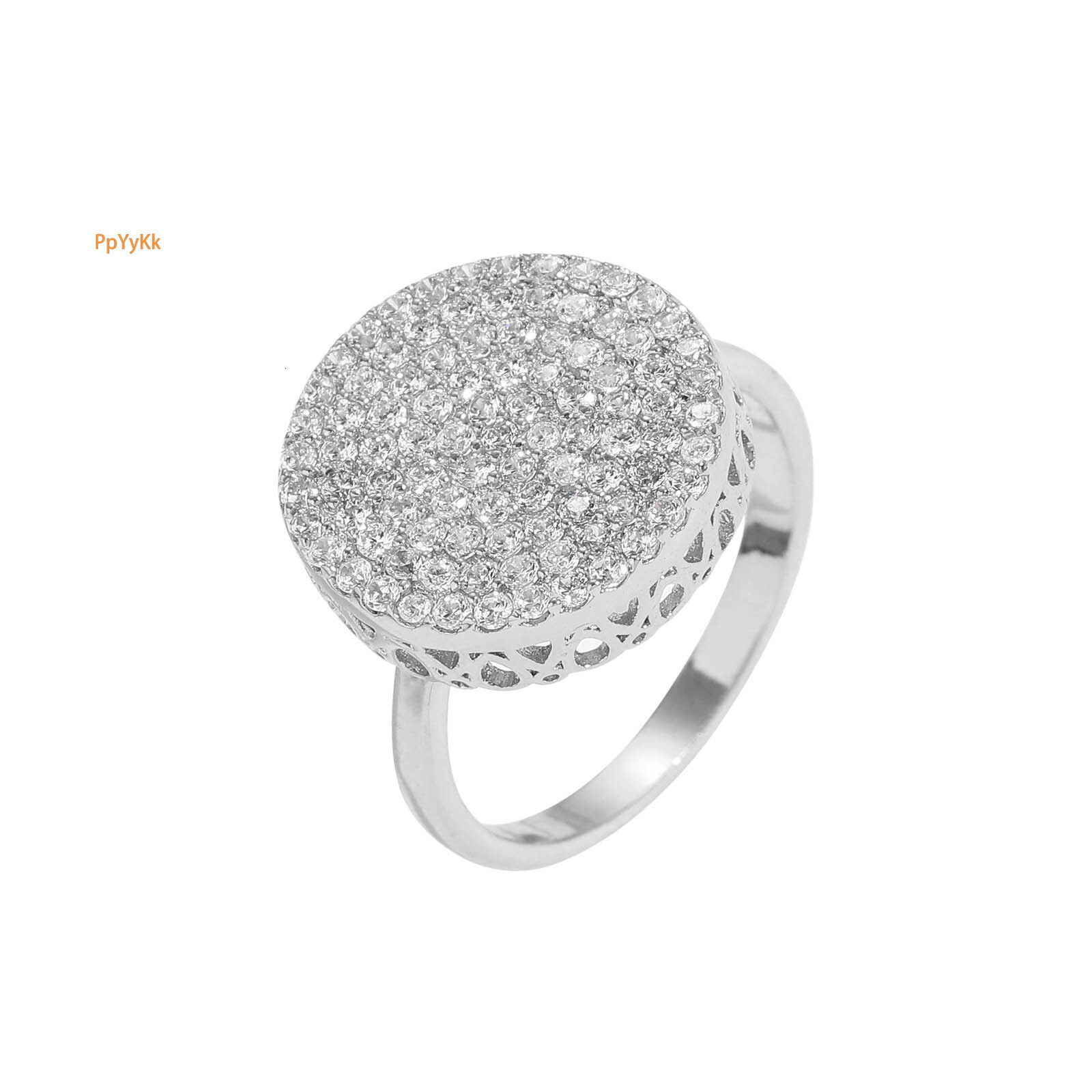 New Luxury Moissanite Round Ring Diamond Studded Unisex Simple Individual Open Ring Hip Hop Street Trendy Accessory Passes the diamond tester