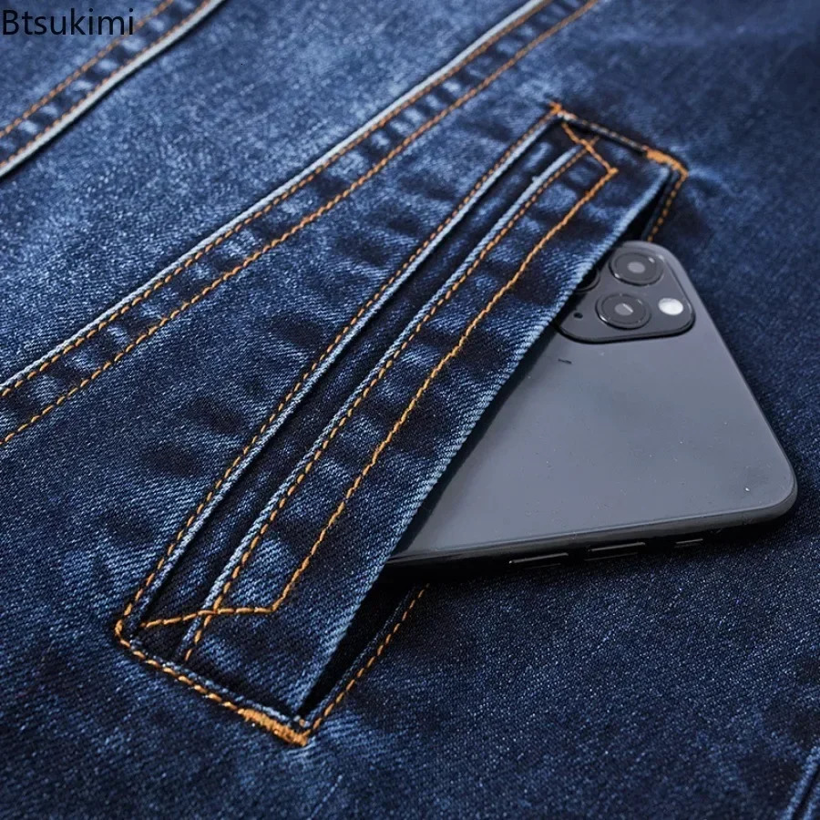 Mens Denim Vest Fashion Print Hip Hop Cowboy Waistcoat Multi-pocket Casual Motorcycle Style Sleeveless Jeans Jacket for Men 250617