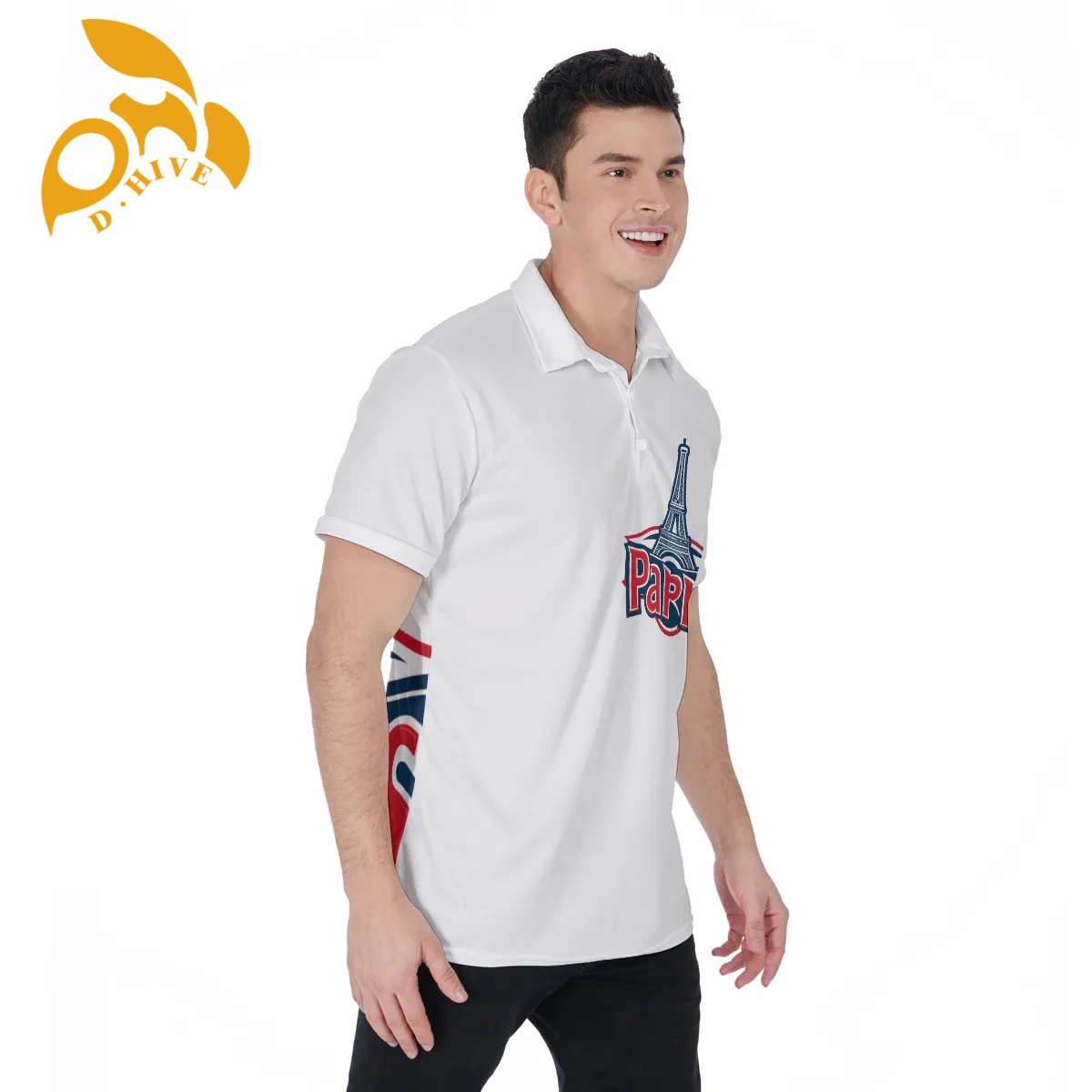 free shipping new design All-Over Print Men's Polo Shirt Collar Jersey High-quality fabric Fashionable style Skin-friendly breathable