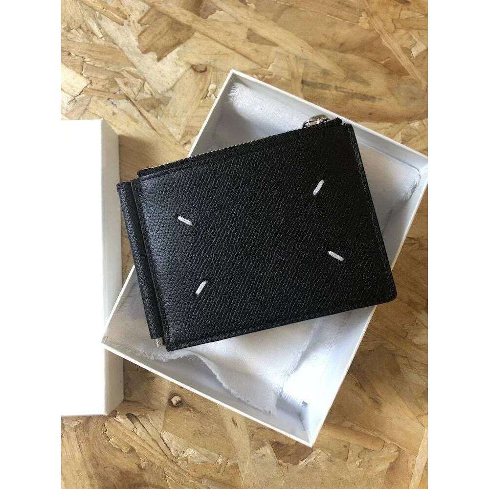 Mm6 Genuine Leather Small 2024 New Versatile Multi Slot Zero For Men And Women's Short Wallet