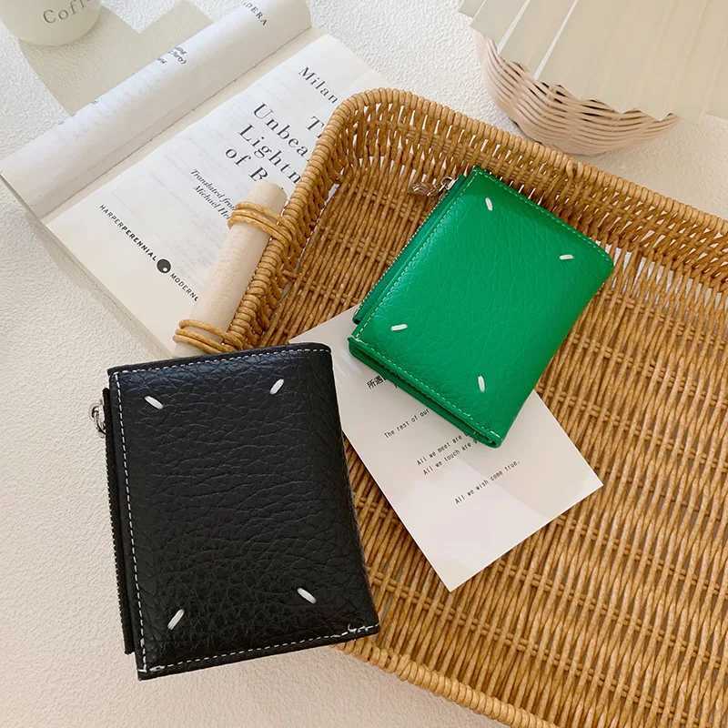 Ladies simple elegant and atmospheric small wallet ladies high-end short wallet coin wallet solid color zipper handheld XJ250624