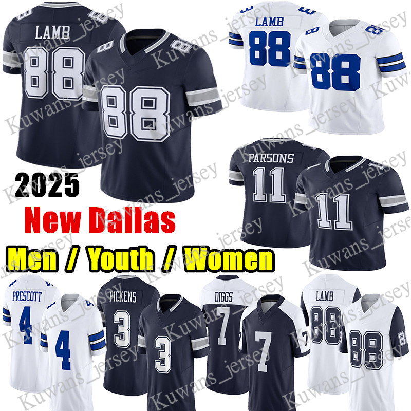 #88 CeeDee Lamb Football Jersey #11 Micah Parsons George Pickens Dak Prescott Jake Ferguson Roger Staubach Miles Sanders Trevon Diggs Troy Aikman Tyler Booker jerseys
