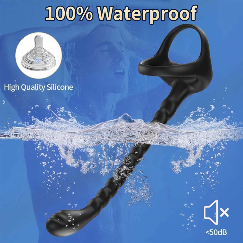 APP Remote Penis Ring Anal Plug Vibrators For Men Cock Ring Delay Exerciser Prostate Stimulator Massager Adult Sex Toys for Men W250624