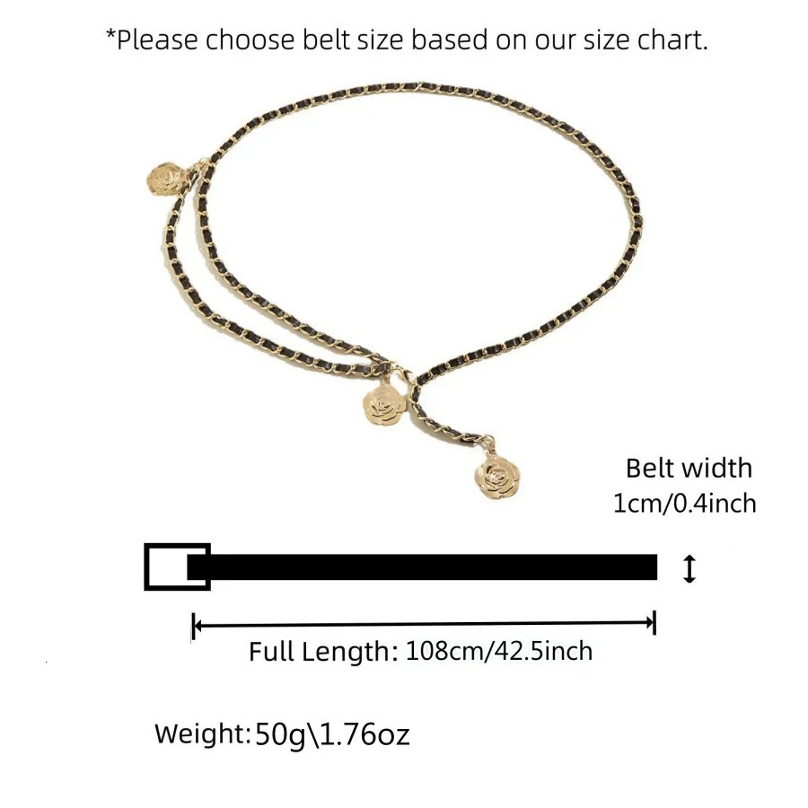 High Quality Metal Waist Chain Belts For Women Round Flower Pendant Strap Rope Female Fine Waistband Dress Shirt Decoratio 250616