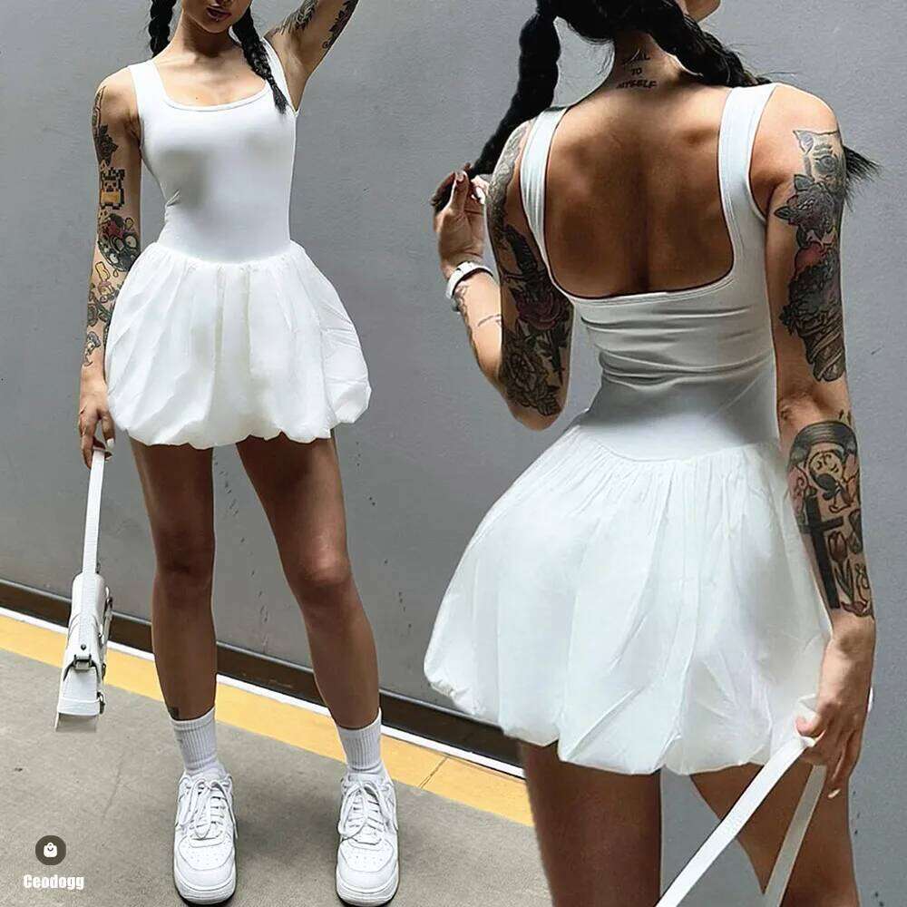 Pad Nake Glare Bud Anti Shorts Sports Dress Women Yoga Set Jumpsuit Outdoor Running Fiess Tennis Skirt Active Wear Clothes