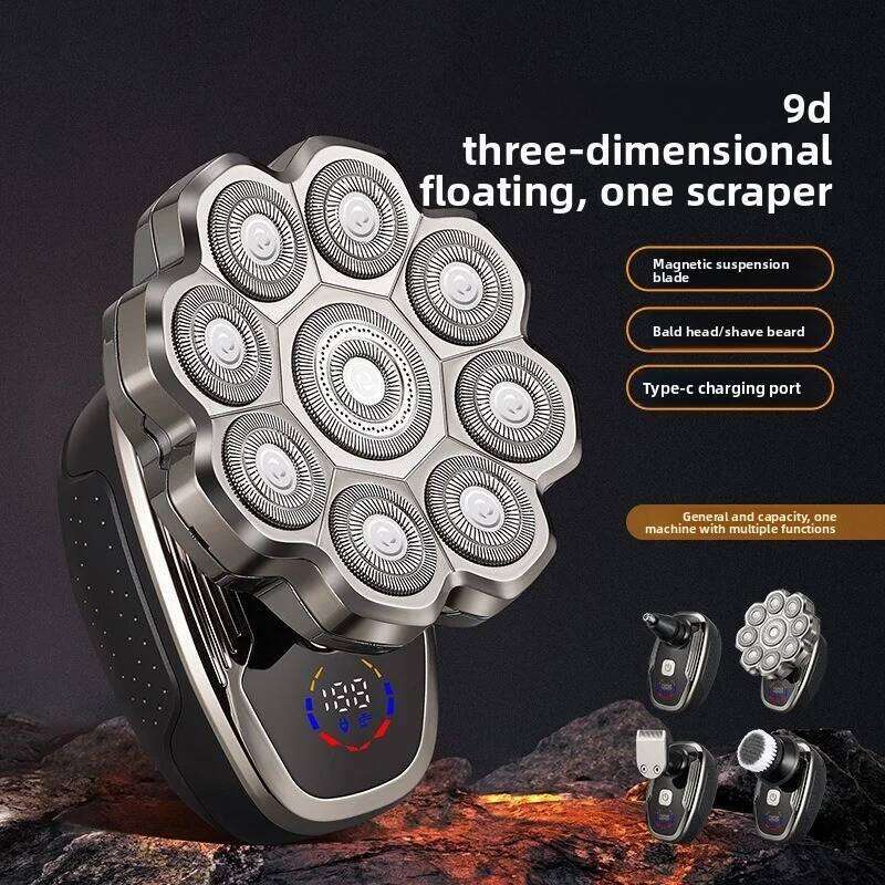 New Electric Shaver With 9D Magnetic Suction Blade Head, Full Body Water Washing Shaver, And Multifunctional Optical Head Hin