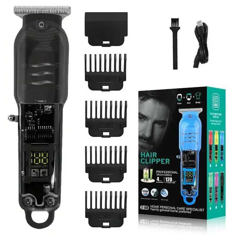 Hair Cut Machine Rechargeable Hair Clippers Transparent Professional Clippers Electric Hair Trimmers Shaver for Men Cordless XJ250624