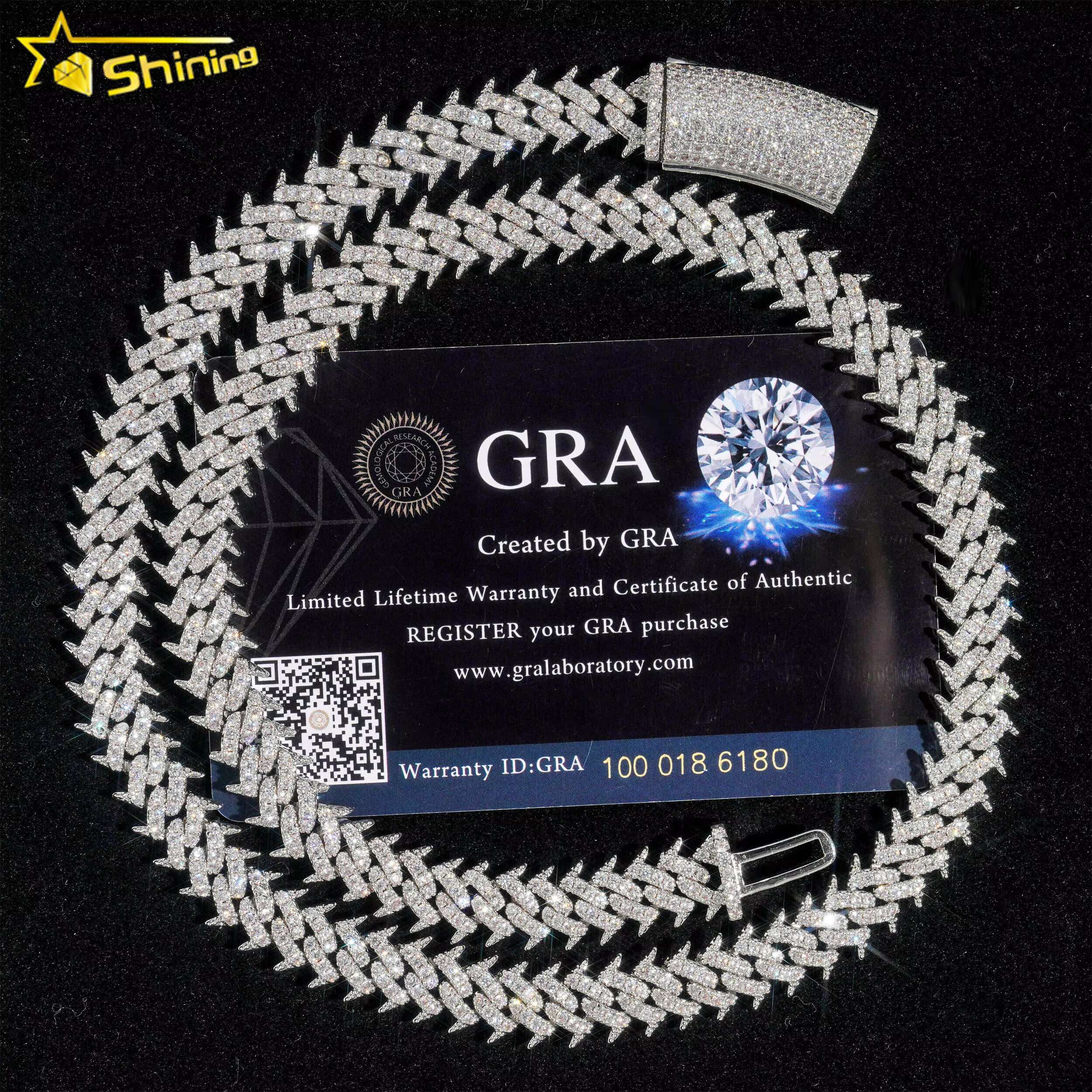 New Arrival Iced Out Moissanite Cuban Link Chain Sterling Silver Lab Diamond Hip Hop Chains Men Cuban Necklace bracelets