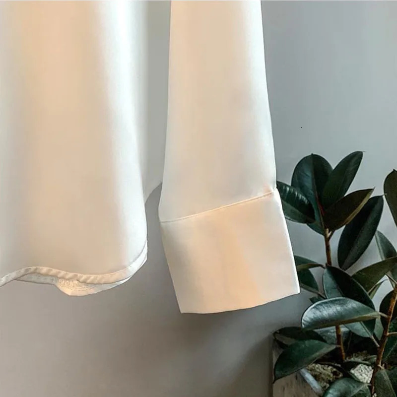 1pcs Woman Spring Autumn Satin Shirt Lady Long Sleeve Lapel Blouses Cardigans Elegance Sweet Casual Coats Girl Sunscreen Top 250617