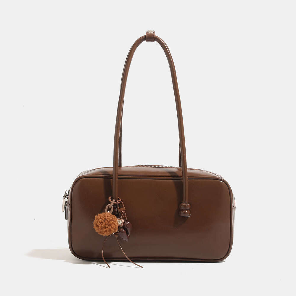 Oil Wax Leather Women's New Single Shoulder Underarm Handheld Boston Bag