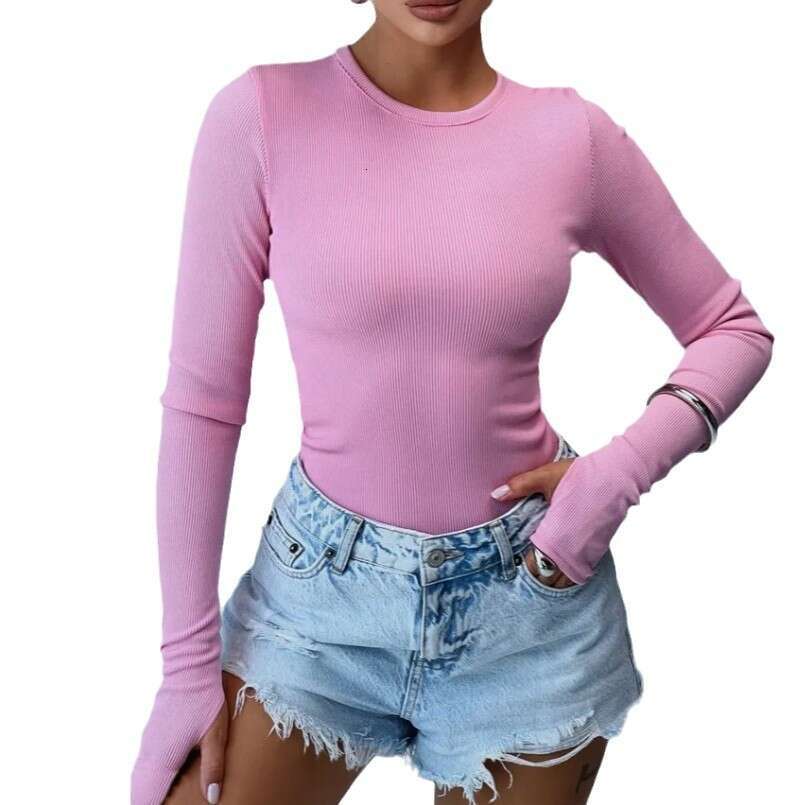 Fashion Y2k Slim Fit Casual Long Sleeve Breathable Base Shirt Versatile Outerwear Moisture-Wicking T-Shirt B5