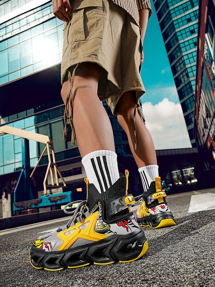 2427-Boys Gaobang Basketball Shoes Flying Mesh Breathable Men's Basketball Sneakers Anti-Slip Running Shoes Breathable Walking Shoes