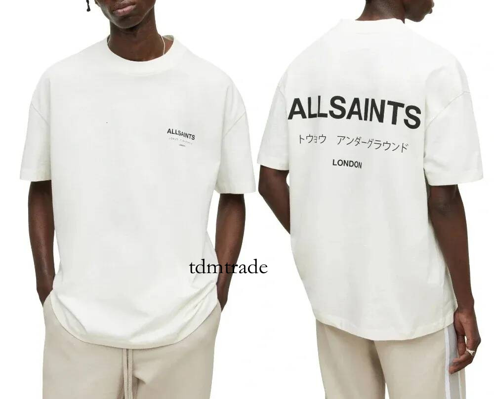 All Saints Shirt Designer Men's T-Shirts Trendy Letter Printing Couples Simple Haikyuu Style Short Sleeve Casual Streetwear High Quality Tops 100% 200G Cotton 3c1
