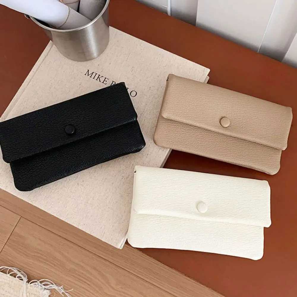 Elegant PU Leather Envelope Wallets Korean Style Zipper Women LG Cluh Bag Multifunctional Portable Change Bag Female XJ250624