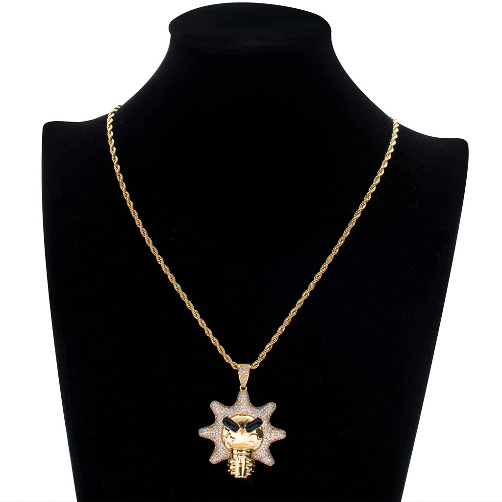 New Arrival Moissanite Jewelry Hip Hop Cartoon Pendant Creative Hip Hop Men's Chain Iced Out Swag Labubu Accessory Pass the diamond tester