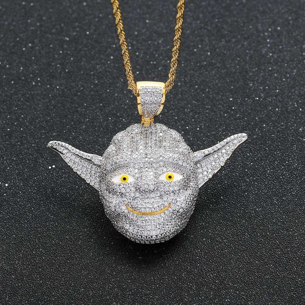 Moissanite Jewelry Cartoon Character Hip Hop Pendant Iced Out Diamond Punk Necklace Swag Accessory Pass the diamond tester