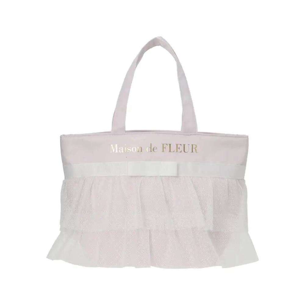 Hot Selling Japanese Ballet Style Dot Mesh Pleated Edge Classic Tote Girl Women's Sweet Shoulder Bag Female Casual Handbags Designer Bags