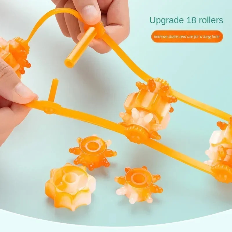 Handheld Back Shoulder Neck Muscle MassagerFitness Physiotherapy Massage RollerBead PullBack Roller Legs Back Waist Massage 250619