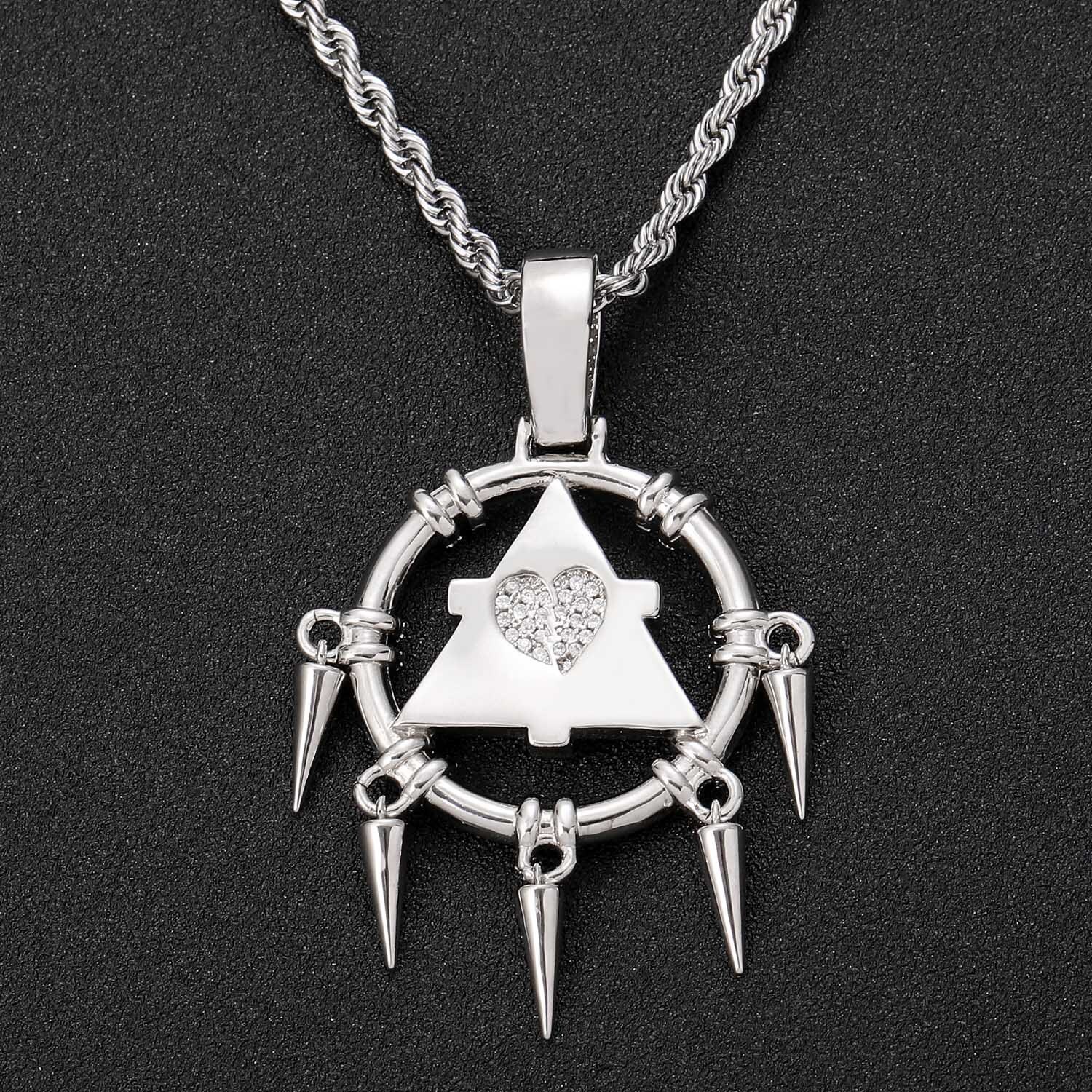 Men's Hip Hop Moissanite Millennium Wisdom Wheel Pendant Iced Out Round Tassel Necklace Accessory Pass the diamond tester
