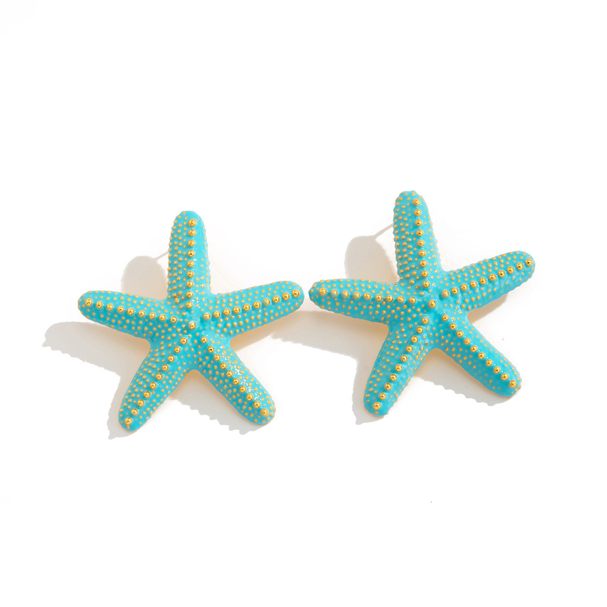 Beach Vacation 3D Starfish Pendant Necklace for Women, Unique Ins Style Colorful Star-Shaped Jewelry