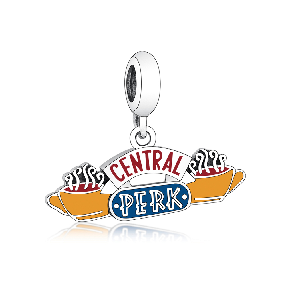 FewDook 2025 Fine Popular TV Show Friends Series Coffee Cup Sofa Photo Frame Pizza Charm Bead Fit Pan Charms Original Bracelet DIY Jewelry Gift