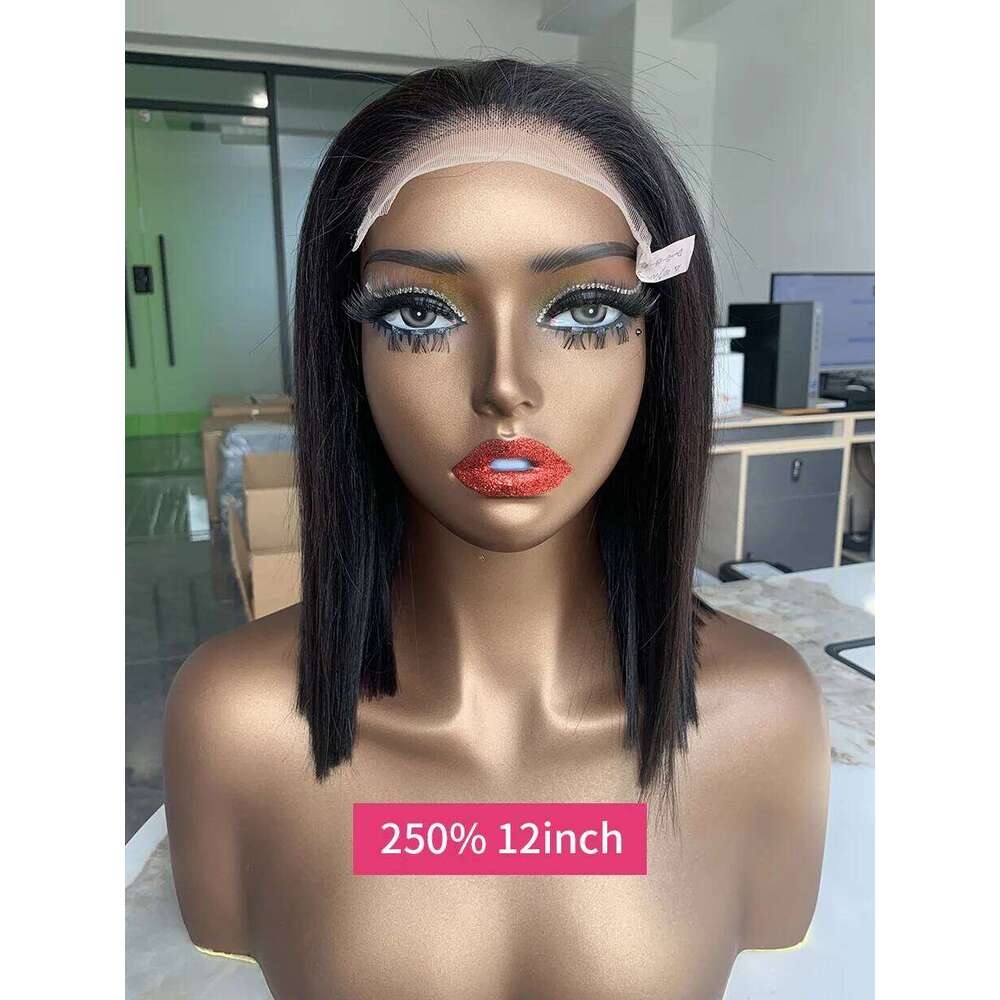 5x5 250 Density Real 10A Bob Glueless Lace Ready To Go Straight Vieamese Original Double Drawn Closure Human Hair Wig