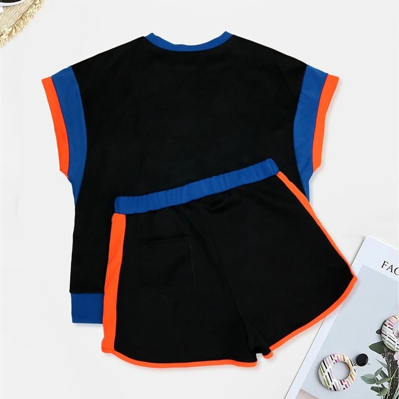 CasualsuitWomens Fashionable Versatile LooseFit Short Sleeve 2Piece Set Summer Arrival Multicolor Options 250609