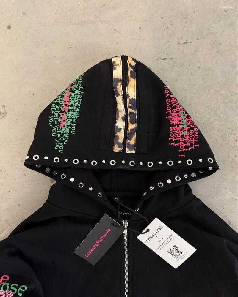 Men's Hoodies Trendy Hoodie Harajuku Hip Hop Fashion Leopard Print Zipper Men Women Loose Casual Jacket Streetwear