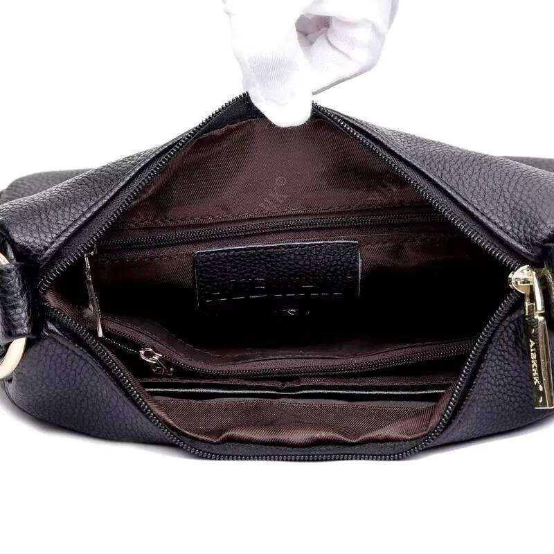 Vintage Adjustable Strap Women Genuine Leather Shoulder Natural High Quality Cowhide Crossbody Large Capacity Messenger Bag